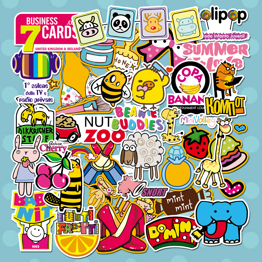 可爱卡通化妆品笔记本电脑旅行箱贴纸行李箱拉杆箱手帐日记无痕