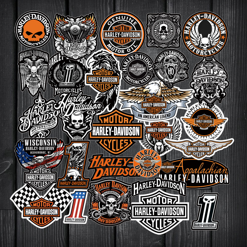 Harley哈雷摩托车极限运动越野车自行车汽车笔记本电脑贴纸画防水