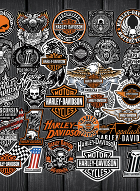 Harley哈雷摩托车极限运动越野车自行车汽车笔记本电脑贴纸画防水