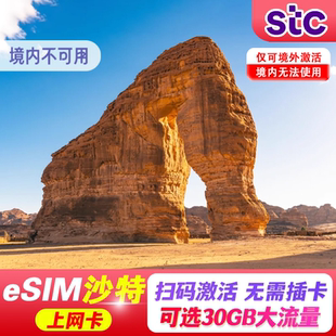 【eSIM】沙特阿拉伯esim阿联酋卡塔尔可选每天1/2/3G-总量-无限套
