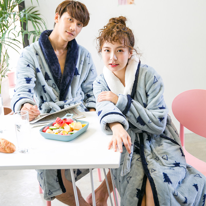法兰绒睡袍女冬珊瑚绒情侣睡袍男冬季加厚长款可爱男士浴袍秋冬厚,女士内衣/男士内衣/家居服,睡袍/浴袍,淘宝优惠券,粉丝福利购,淘宝优惠卷