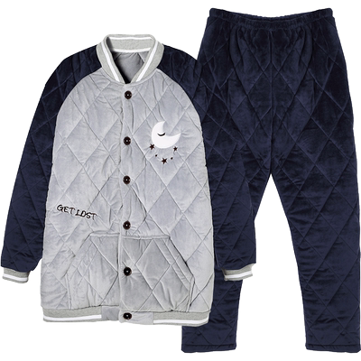 男士加厚睡衣女冬情侣珊瑚绒