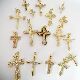 久不褪色纯铜镀18K真金十字架吊坠微镶金色银色粉色彩色十字架