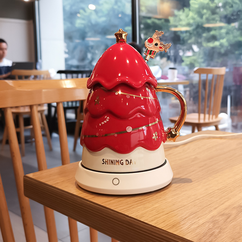 圣诞节老师送女生礼物送女友水杯恒温马克杯创意小礼品圣诞树杯子