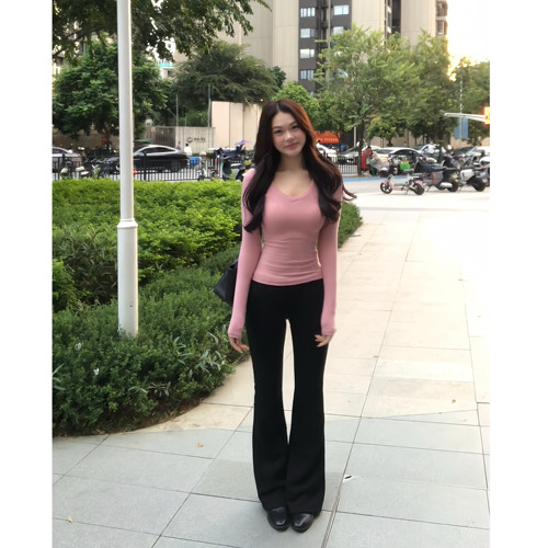 陈椿儿 修身显高显瘦版喇叭休闲秋冬卫裤
