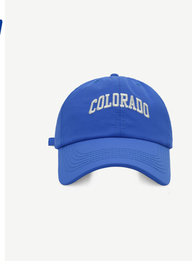 蓝色colorado速干帽夏季棒球帽子超火刺绣韩版ins软顶透气鸭舌帽