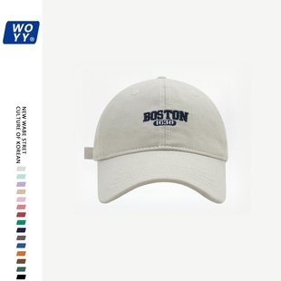 2025夏季新款BOSTON棒球帽韩版棒球帽子男女百搭鸭舌帽简约