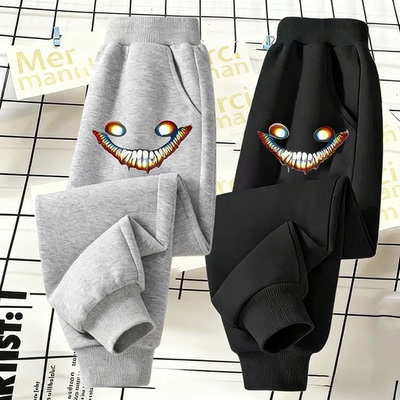 后室backrooms周边加绒卫裤学生微笑者笑靥秋冬保暖运动儿童装