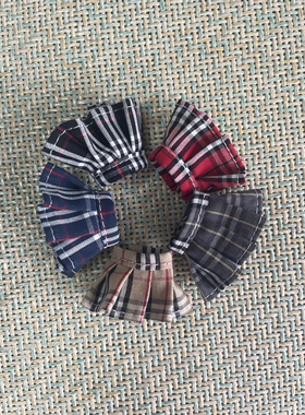 1:12figma兵人包胶素体猎狐机娘动漫 日常便装jk百褶百搭格子短裙