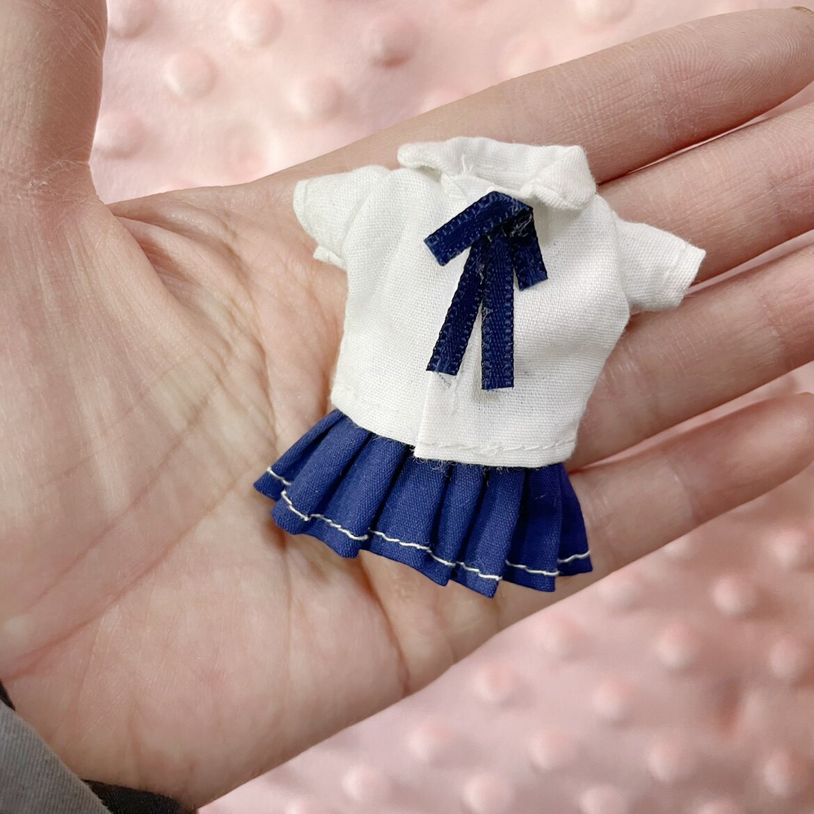 1/12衬衣学生JK套装机娘通用服饰布制衣配衣服6寸两件套百褶裙子