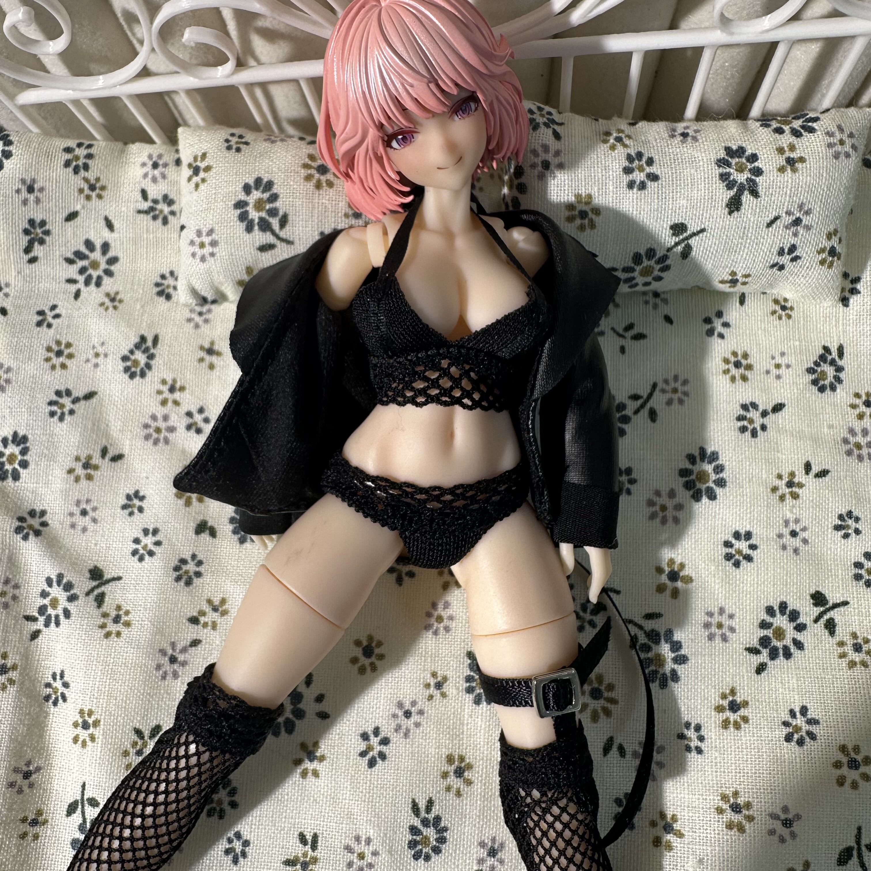 1/12手办兵人figma寿屋包胶机娘艾琳性感内衣裤丝袜皮衣套装布衣