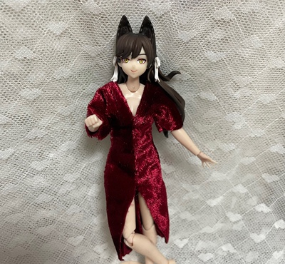 1:12青龙figma兵人包胶猎狐机娘动漫御魔道紧身性感v领连衣裙娃衣