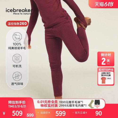icebreaker运动裤长裤透气抑味