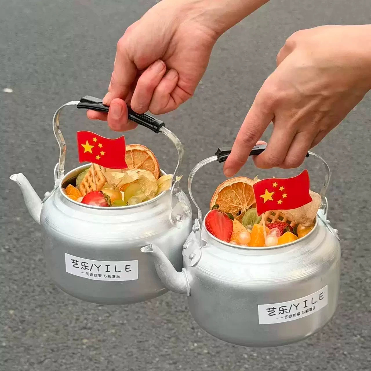 水吊子蛋糕壶复古老式铝制大容量奶茶壶网红甜品店奶茶店蛋糕杯壶