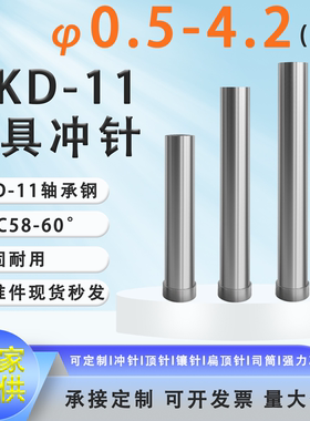 模具冲针SKD11冲头T冲国产高速钢加硬五金模具冲压孔配件0.5-4.2