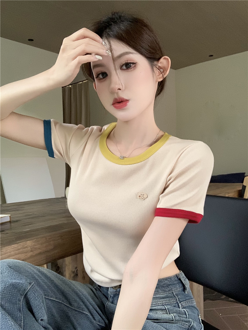 设计感小众修身显瘦短款针织上衣