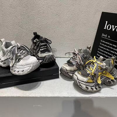 欧洲站轮胎底脏脏做旧老爹鞋男ins潮2026爆款厚底增高运动休闲鞋