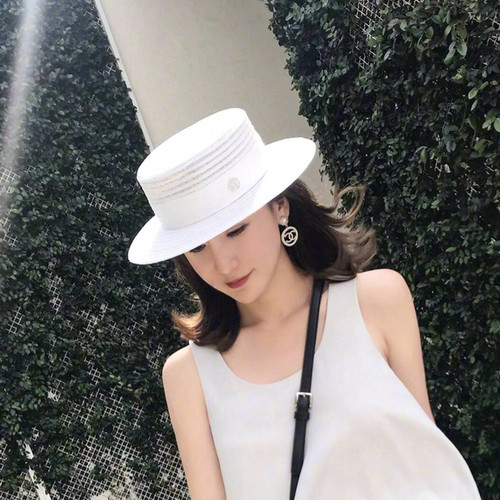 欧美名媛风时尚m字母女度假草帽