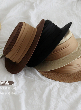 西子~法式赫本风时尚优雅褶皱丝带平顶遮阳礼帽度假出游防晒草帽