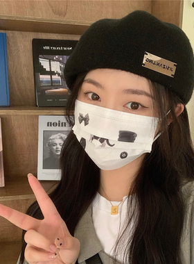 秋冬新款黑色贝雷帽女大头围复古英伦画家帽韩版百搭显脸小前进帽