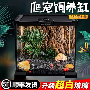 磁吸爬宠玻璃缸超白全透高清防逃逸守宫蜥蜴角蛙乌龟蛇雨林饲养缸