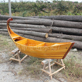 半条船木船摆件装 木船纯手工船 饰木船一半景观道具木船小木船欧式