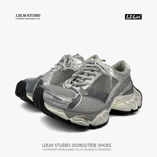 运动鞋 做旧擦色厚底情侣款 2024春夏新款 两点浪漫订书机巴黎老爹鞋