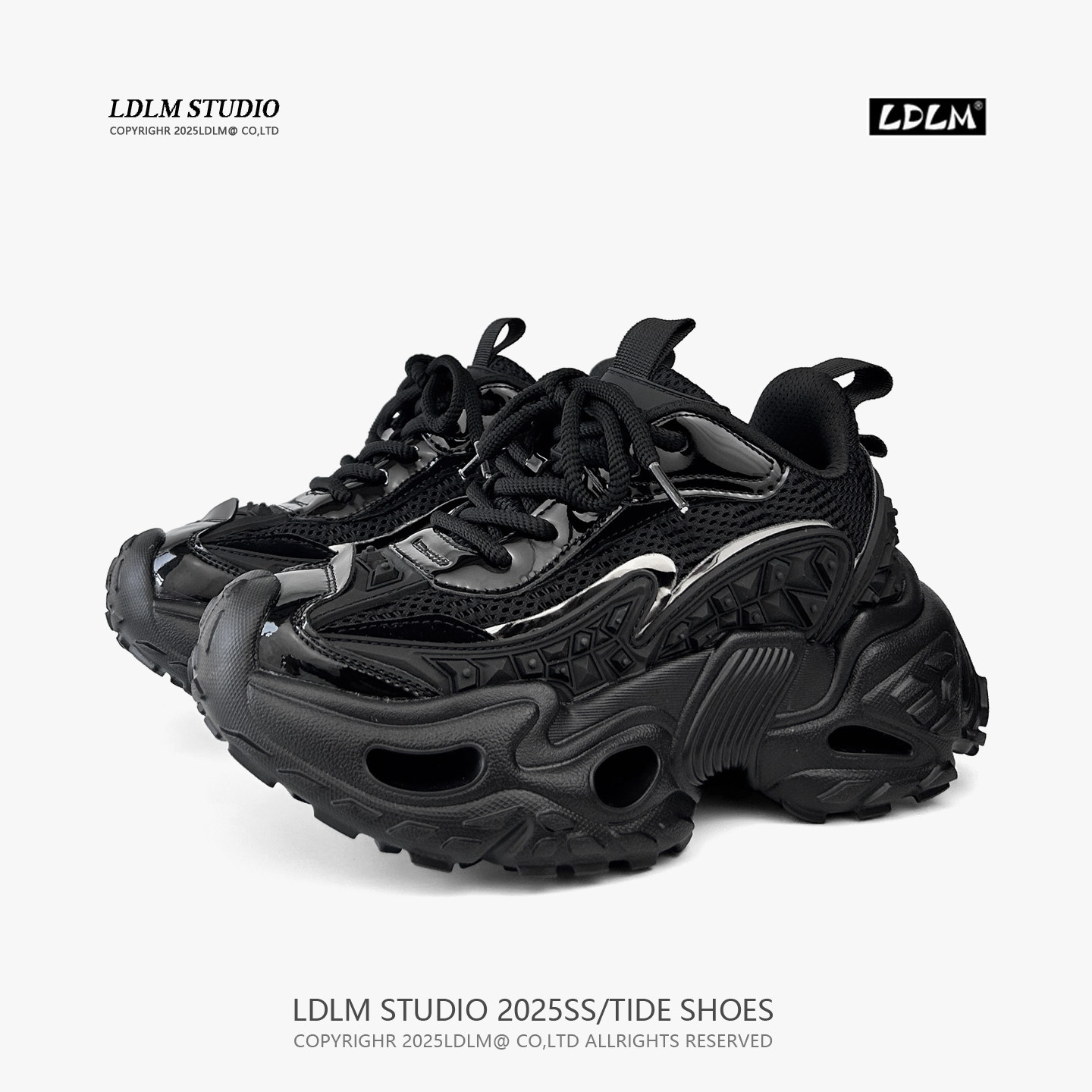 两点浪漫2026新款网面巴黎轮胎老爹鞋男7CM轻质厚底黑武士机甲鞋,流行男鞋,老爹鞋,淘宝优惠券,粉丝福利购,淘宝优惠卷