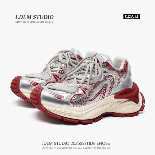 2025超好看异瞳厚底增高老爹鞋男