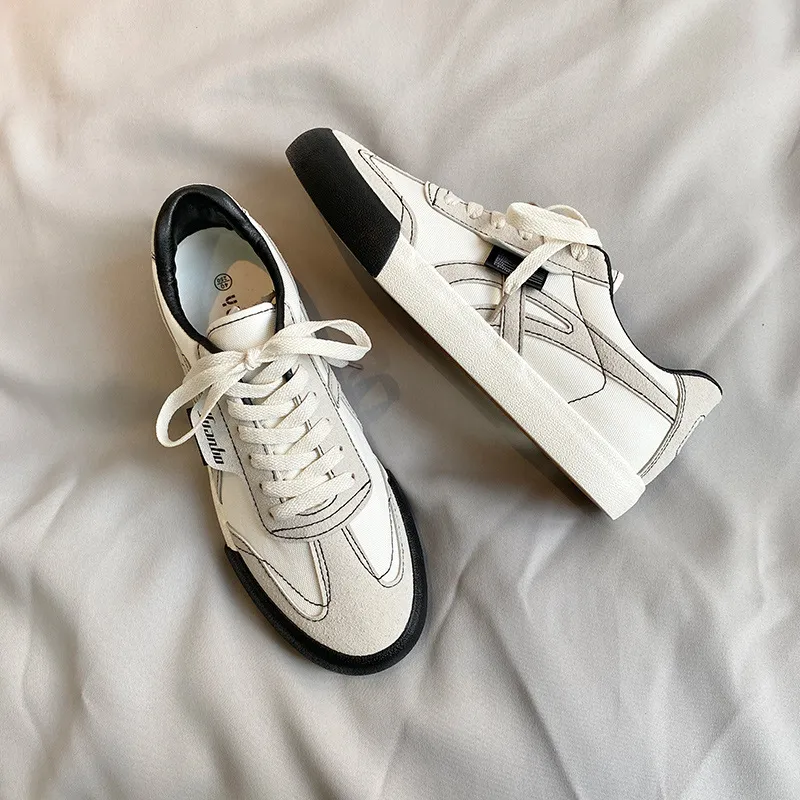 thumbnail for 两点浪漫2025春夏新款帆布鞋男韩版时尚潮流百搭情侣小白鞋男板鞋