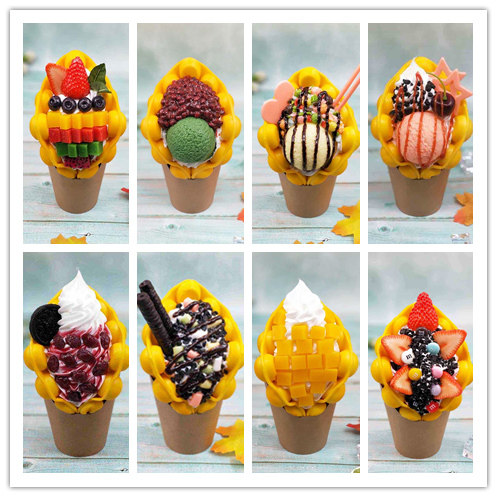 仿真鸡滋蛋仔定制冰激淇淋食品模型样品展示摆设装饰拍摄吃播道具