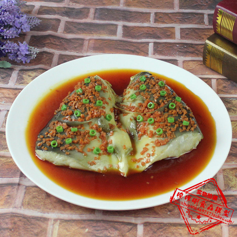 仿真剁椒鱼头麻辣模型中餐实物食品展示道具假菜摆设装饰餐厅样品