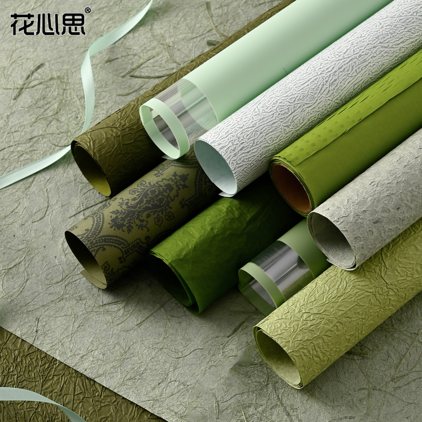 花心思春山新绿色系鲜花包装纸蜂窝纸花艺花束手工diy材料资材