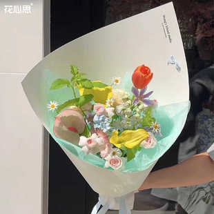 花心思157克加厚硬挺纸造型纸卡纸白色硬卡纸花艺鲜花花束包装纸
