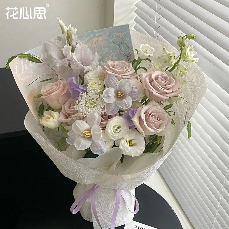 花心思芳华系列包装纸莫奈复古氛围感鲜花diy材料包花纸花艺资材