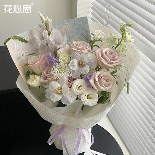 花心思芳华系列包装纸莫奈复古氛围感鲜花diy材料包花纸花艺资材