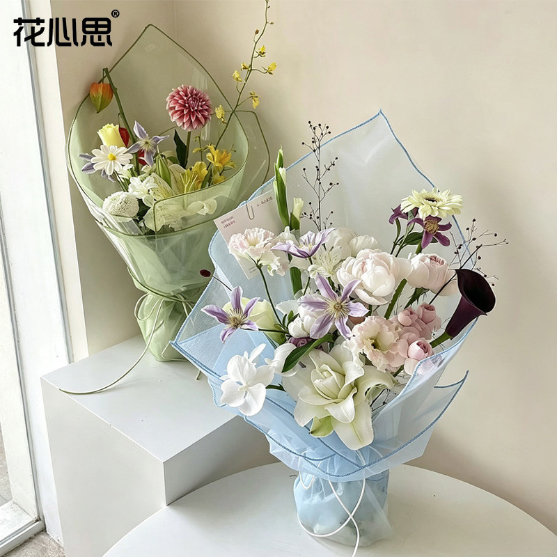 花心思简边网框硬挺包花网纱