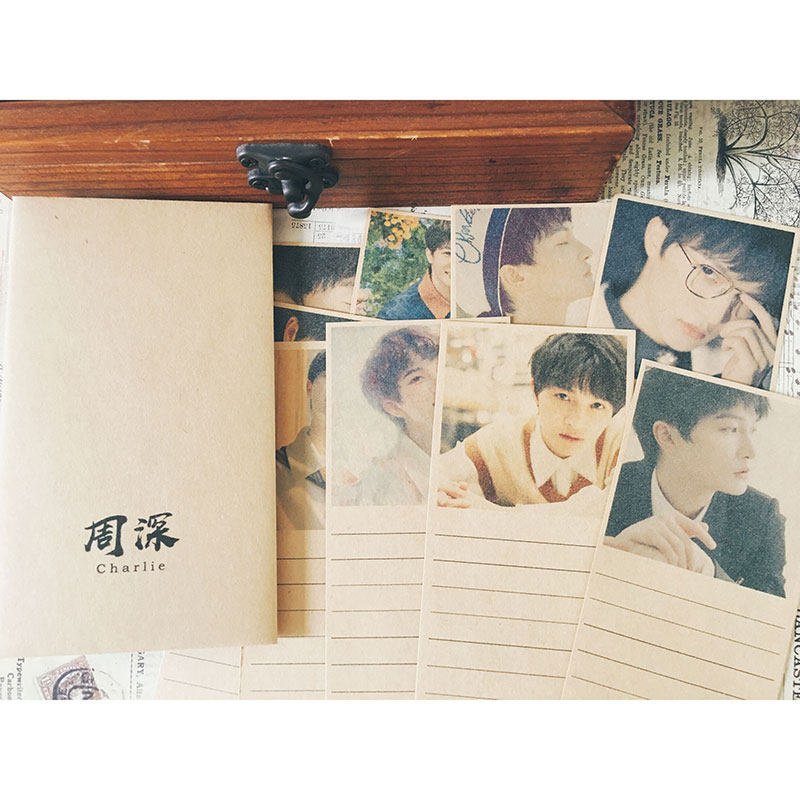 周深应援周边礼物 小信封迷你信纸条歌词名留言条便签 仿邮票照片