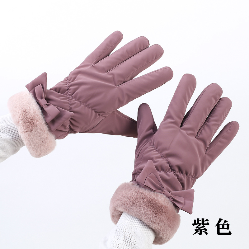 女中老年妈妈手套2025新款冬保暖加厚触屏防滑户外骑行防泼水加绒