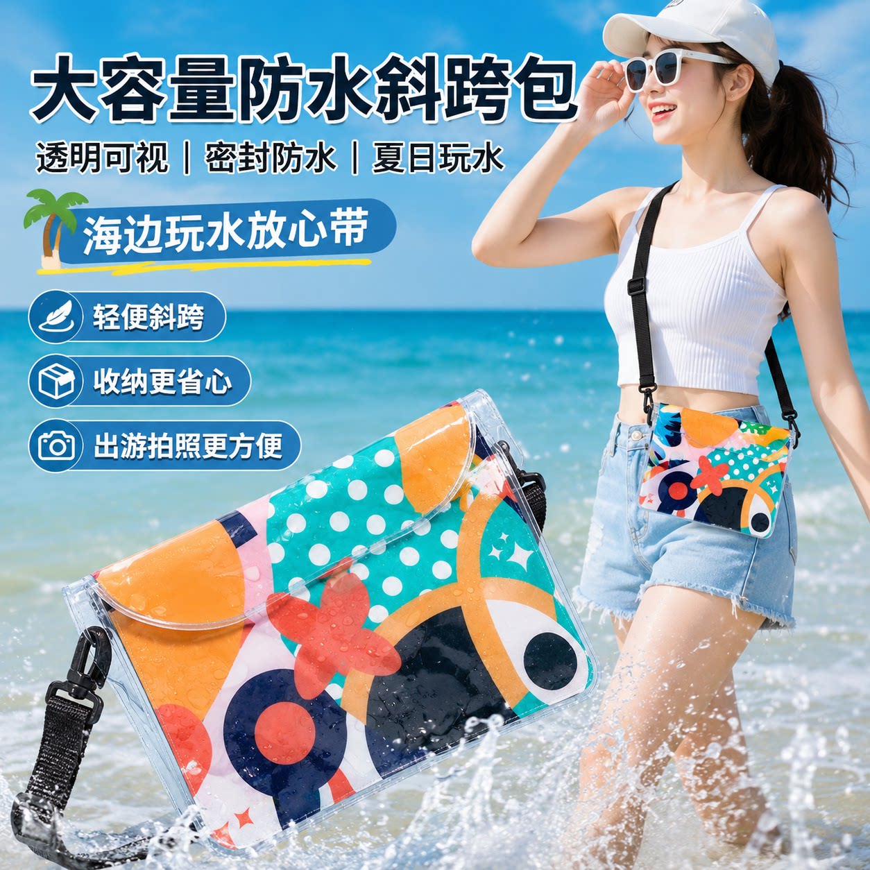 户外大容量手机防水袋收纳腰包