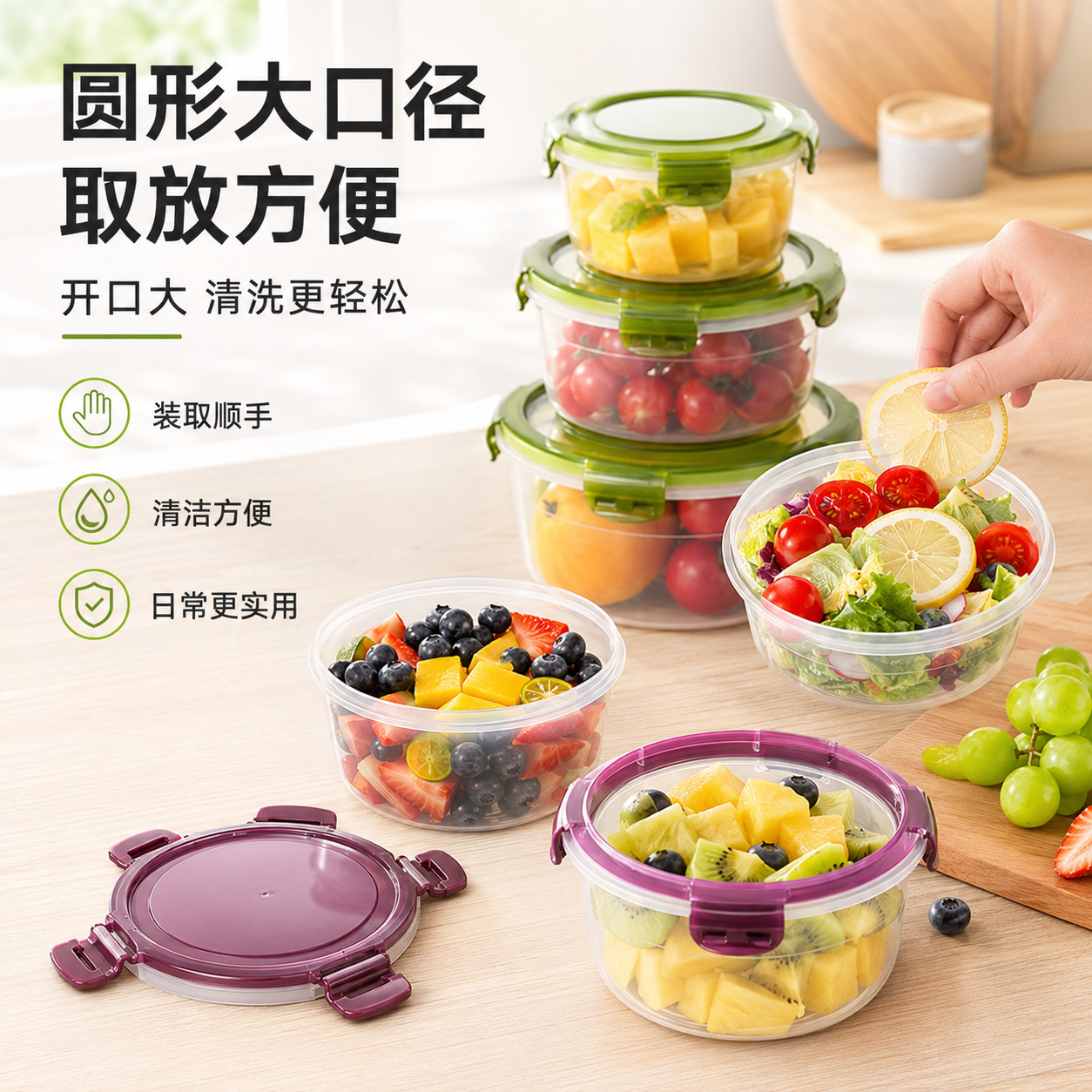 保鲜盒塑料便当饭盒微波炉冰箱收