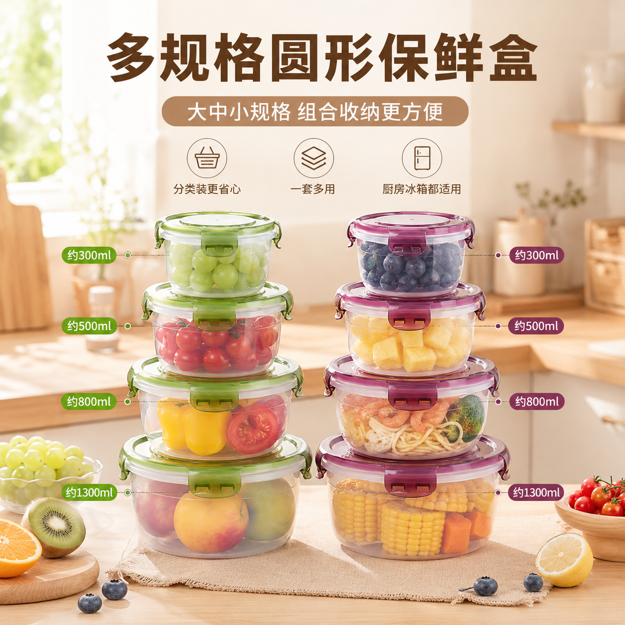 食品级塑料保鲜盒可微波炉加热家