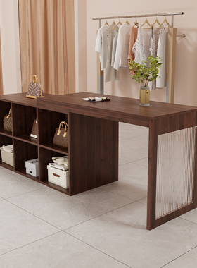 服装店收银台小型店铺前台中岛流水台展示柜可伸缩吧台网红成列桌