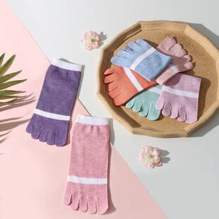 五指袜女士纯棉秋季短袜透气可爱运动吸汗脚趾袜女分脚趾袜子春秋