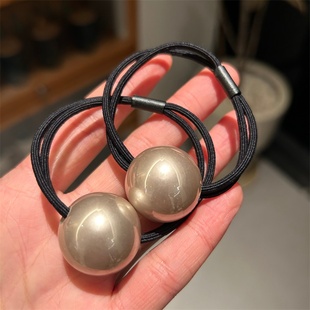 东大门同款香槟色大球发绳百搭弹力皮筋ins网红发圈少女丸子头绳
