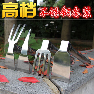 不锈钢锄头除草耙子小锄头花锄农具种菜种花园艺松土工具挖笋农用