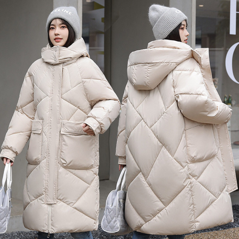 羽绒棉服女中长款过膝2024新款韩版宽松冬季加厚保暖时尚百搭外套