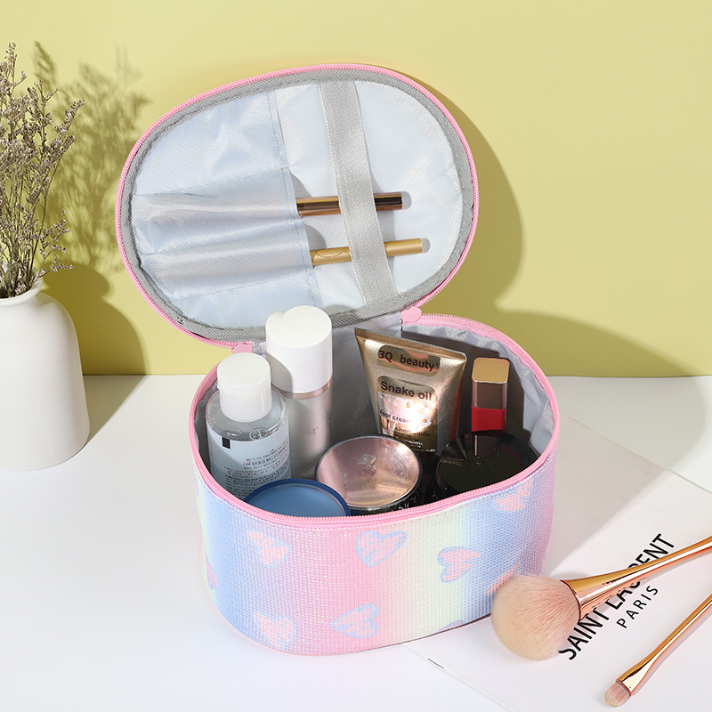 网红旅行化妆包大容量洗漱包旅游便捷收纳包高级感口红包闪粉