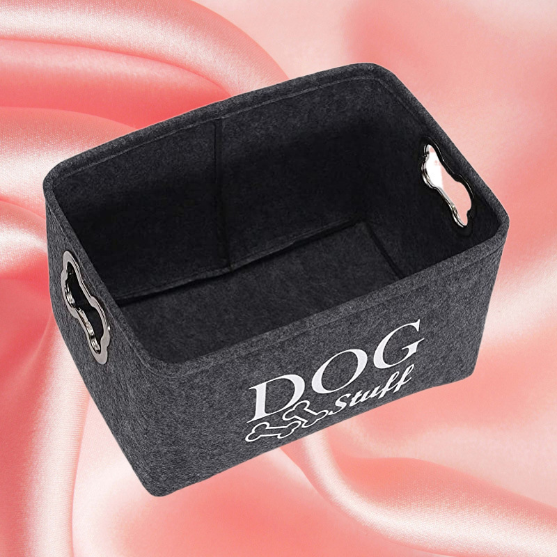 宠物用品储物篮宠物猫咪狗狗玩具盒猫狗玩具储物箱带金属手柄