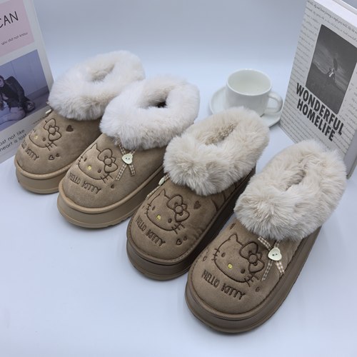 2025冬季新款包跟棉拖鞋可爱卡通毛绒加厚保暖居家棉拖鞋室内拖鞋